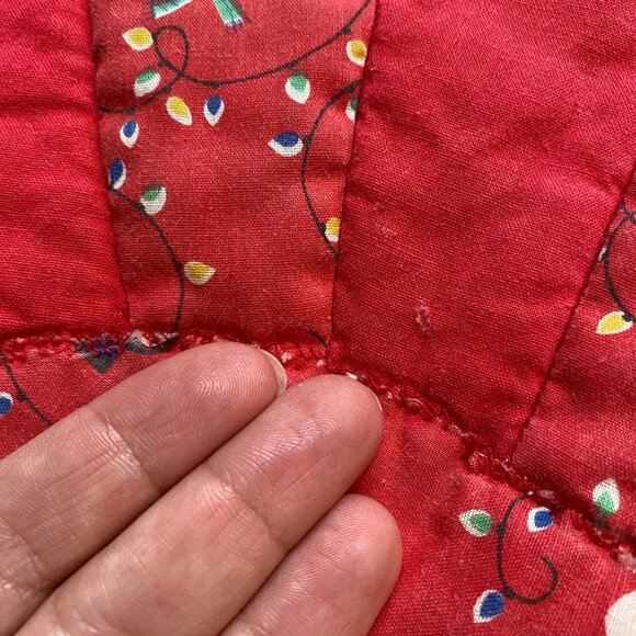 Mini Christmas Tree Skirt Holiday Decoration Xmas Decor Quilted Snowmen - Picture 4 of 5